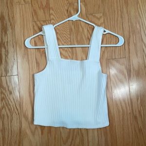 White ribbed crop top